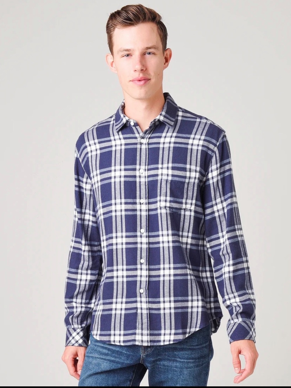 Men's Rails Brushed Lennox Button Down Shirt Size: L
